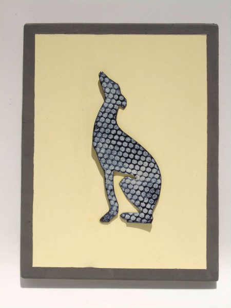 enamelled greyhound wall hanging