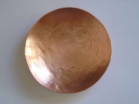 copper round bowl from above